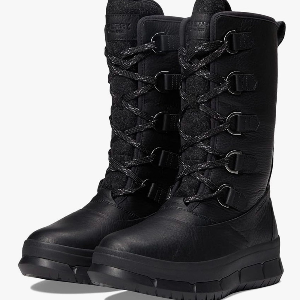 NWOT Sperry Kittery Black Winter Boots Women’s Size 9 Waterproof Duck Boots